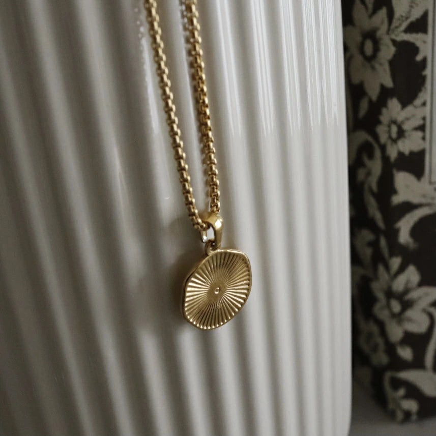 N136 stainless coin pendant