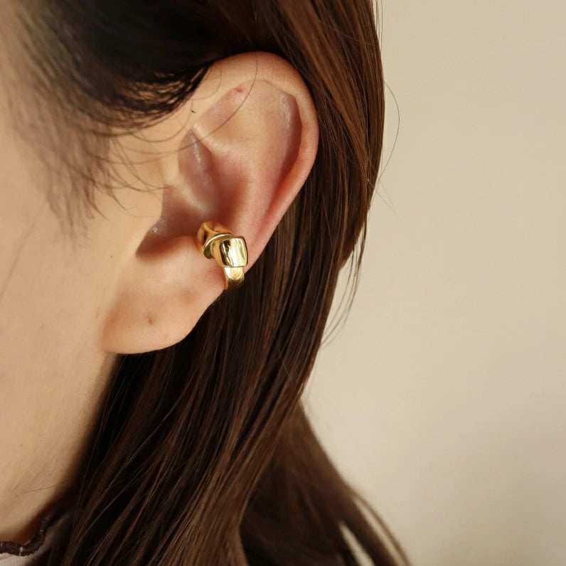 C064 silver925 taperibbon earcuff