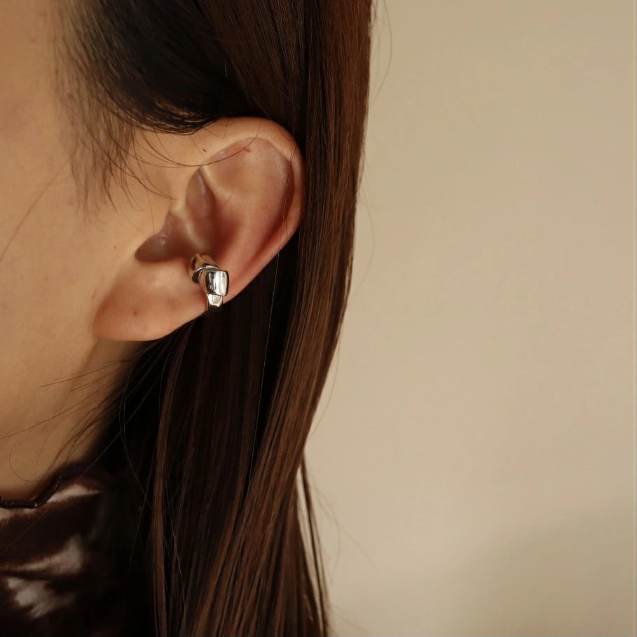 C064 silver925 taperibbon earcuff