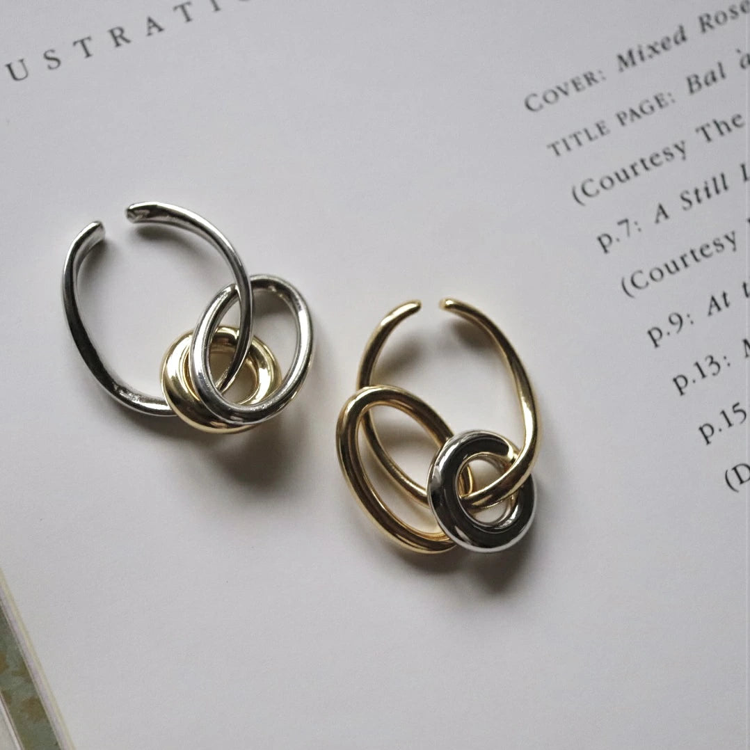 C129 bi-color big hoop earcuff