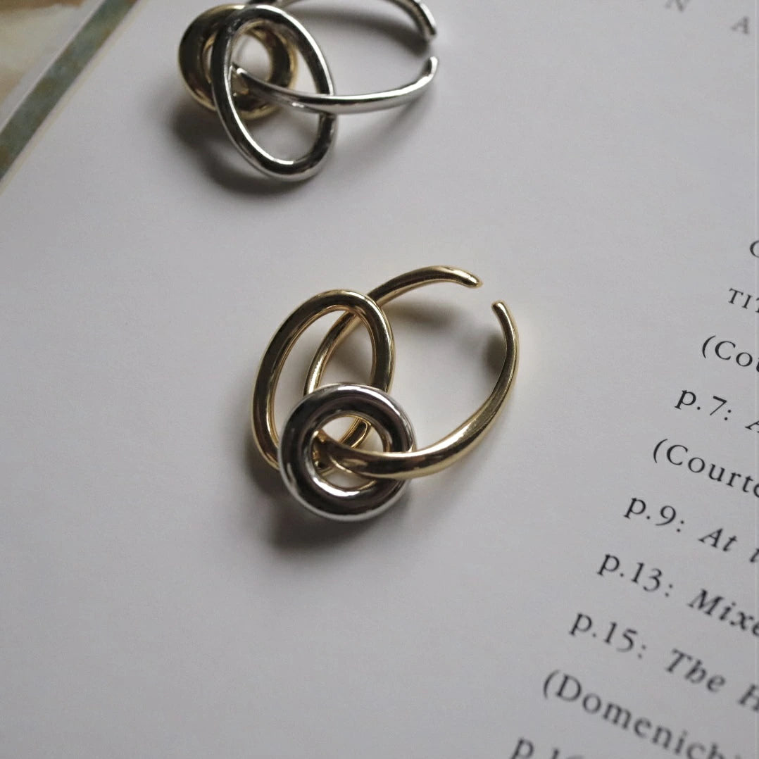 C129 bi-color big hoop earcuff