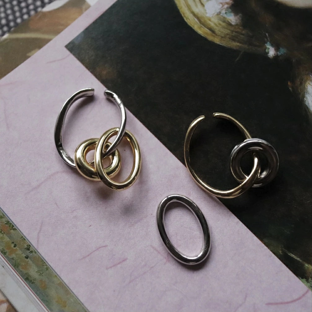 C129 bi-color big hoop earcuff