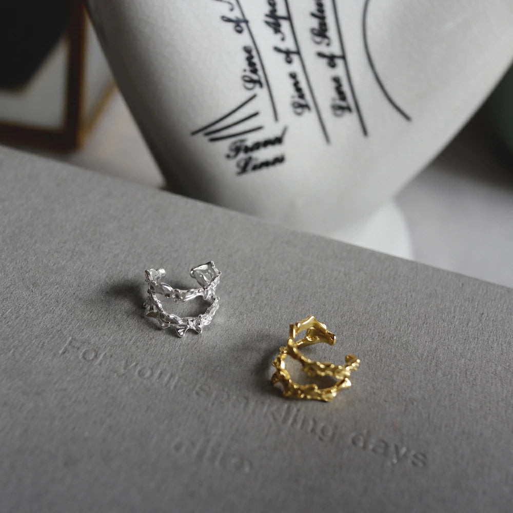 C087 silver925 double earcuff