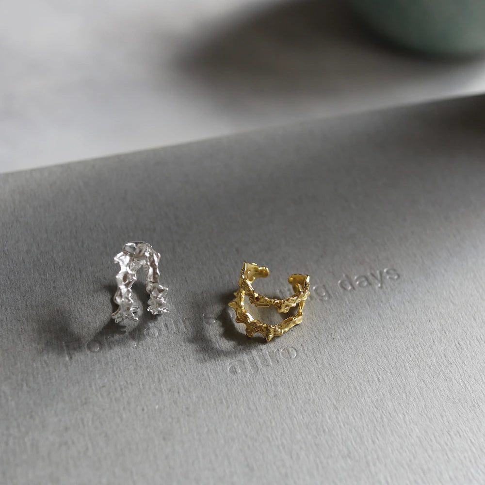 C087 silver925 double earcuff