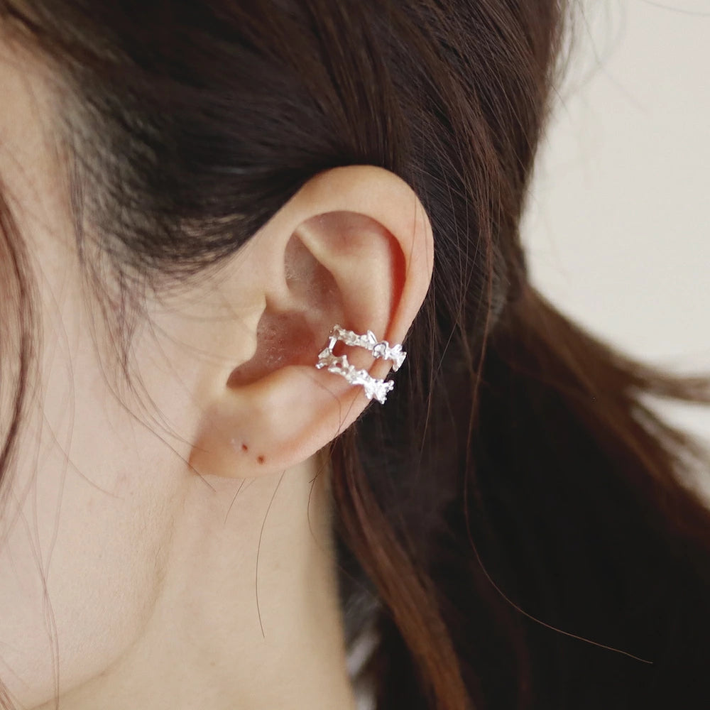 C087 silver925 double earcuff
