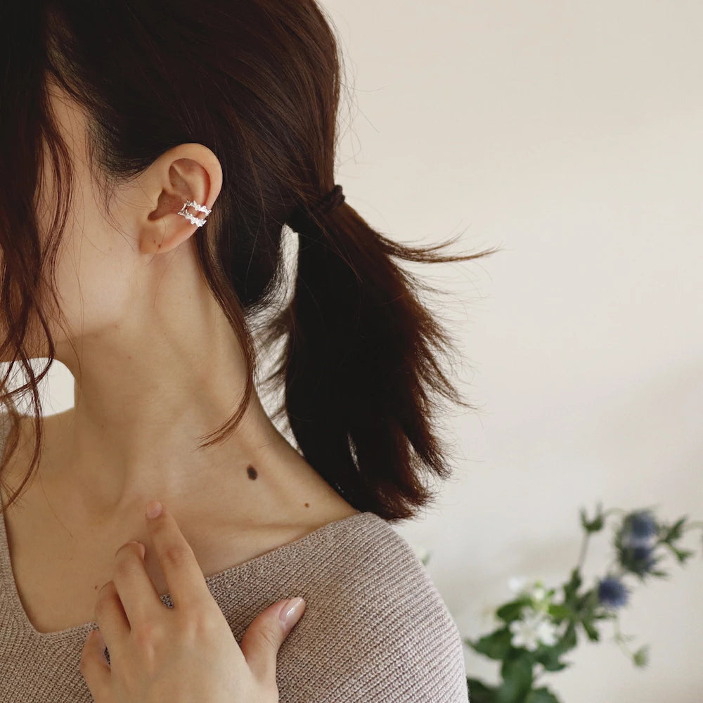 C087 silver925 double earcuff