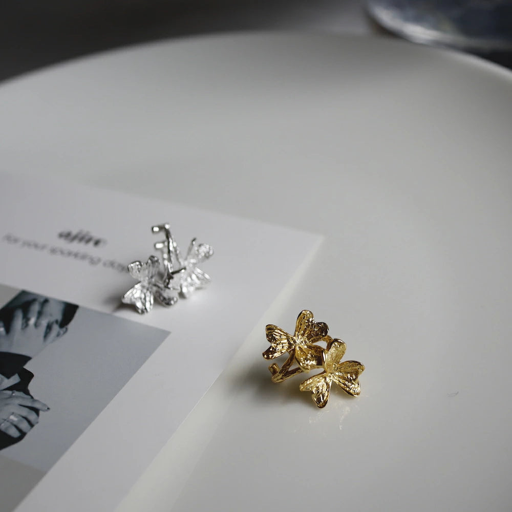 C091 silver925 flower earcuff