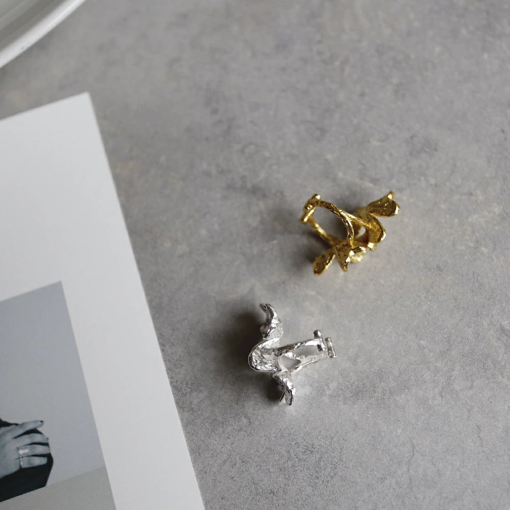 C091 silver925 flower earcuff