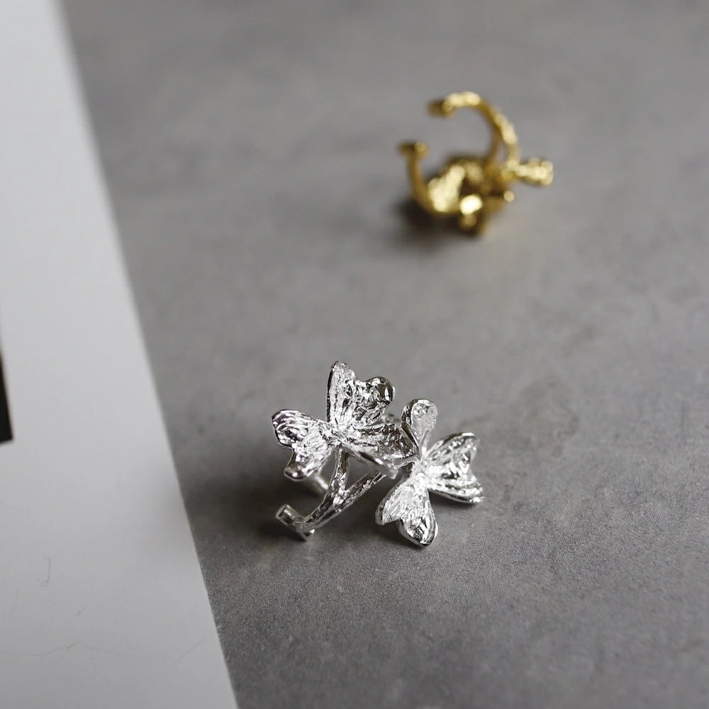 C091 silver925 flower earcuff