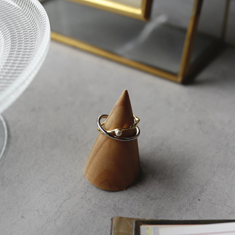 C127 silver925 bi-color pearl earcuff ring