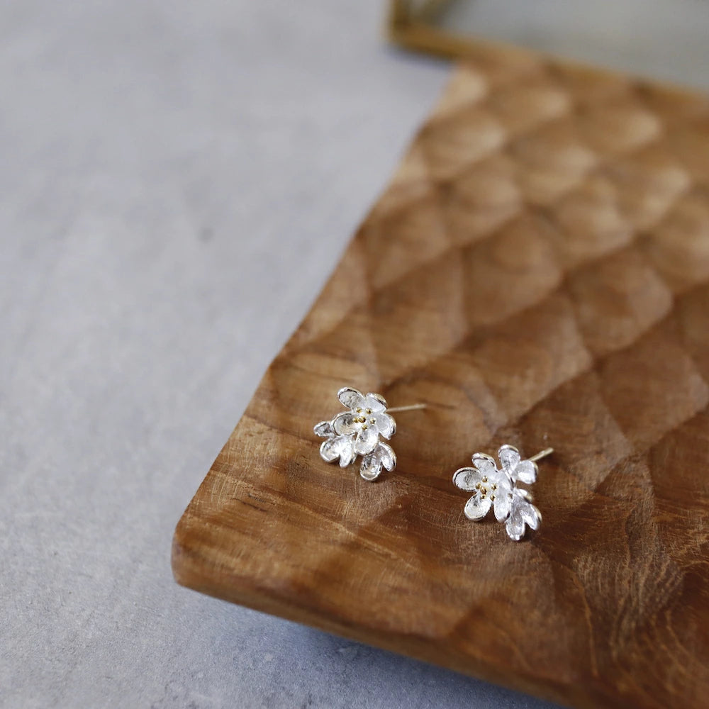 P284 silver925 bicolor flower minimum pierce