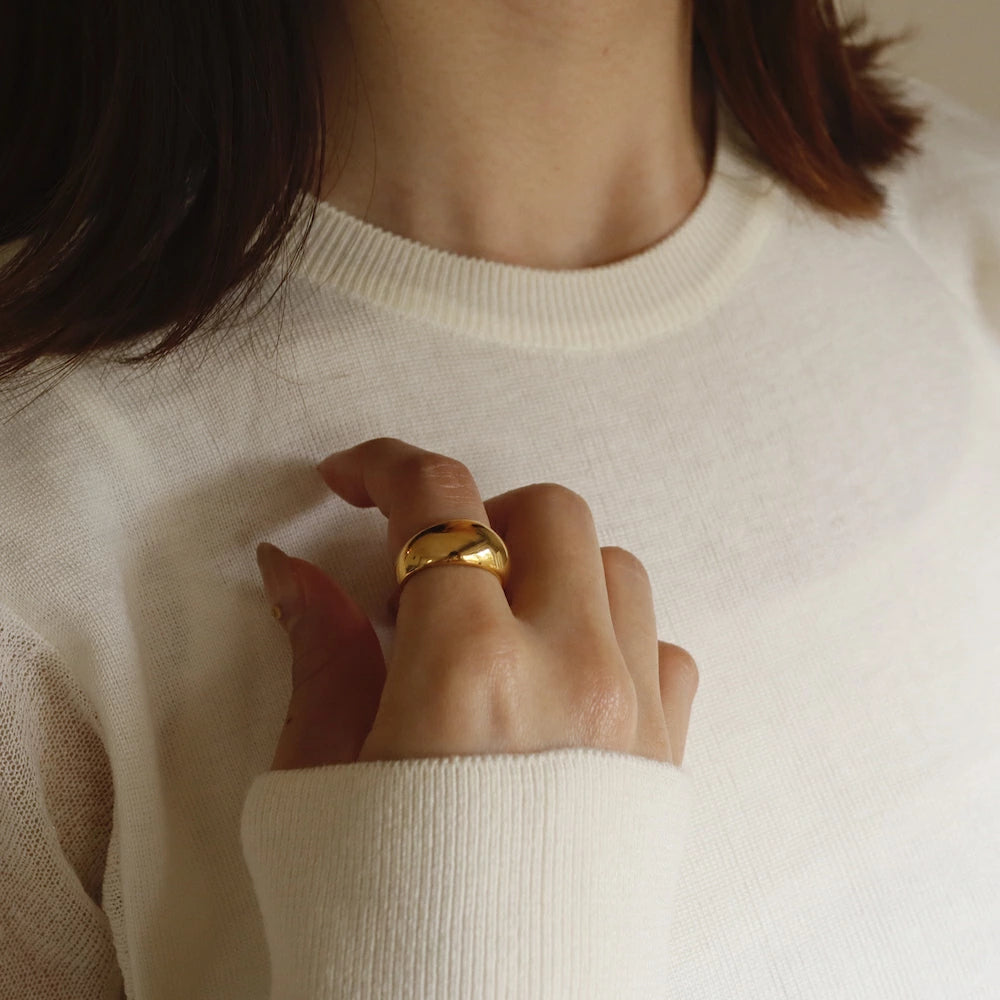 R017 stainless plump oversized ring
