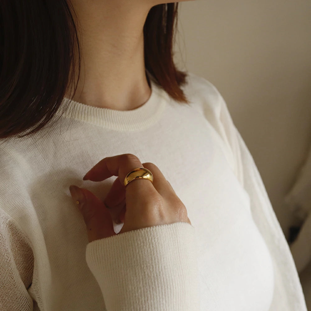 R017 stainless plump oversized ring