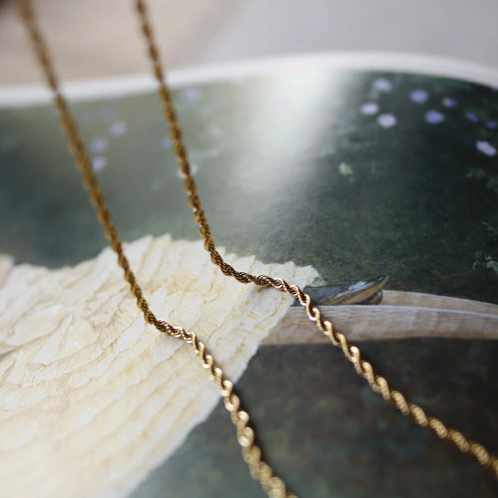 N131 stainless rope chain long necklace