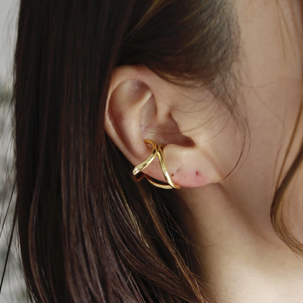 C020 silver925 docking curve earcuff