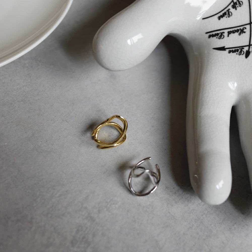 C020 silver925 docking curve earcuff