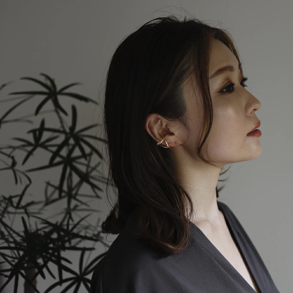 C020 silver925 docking curve earcuff