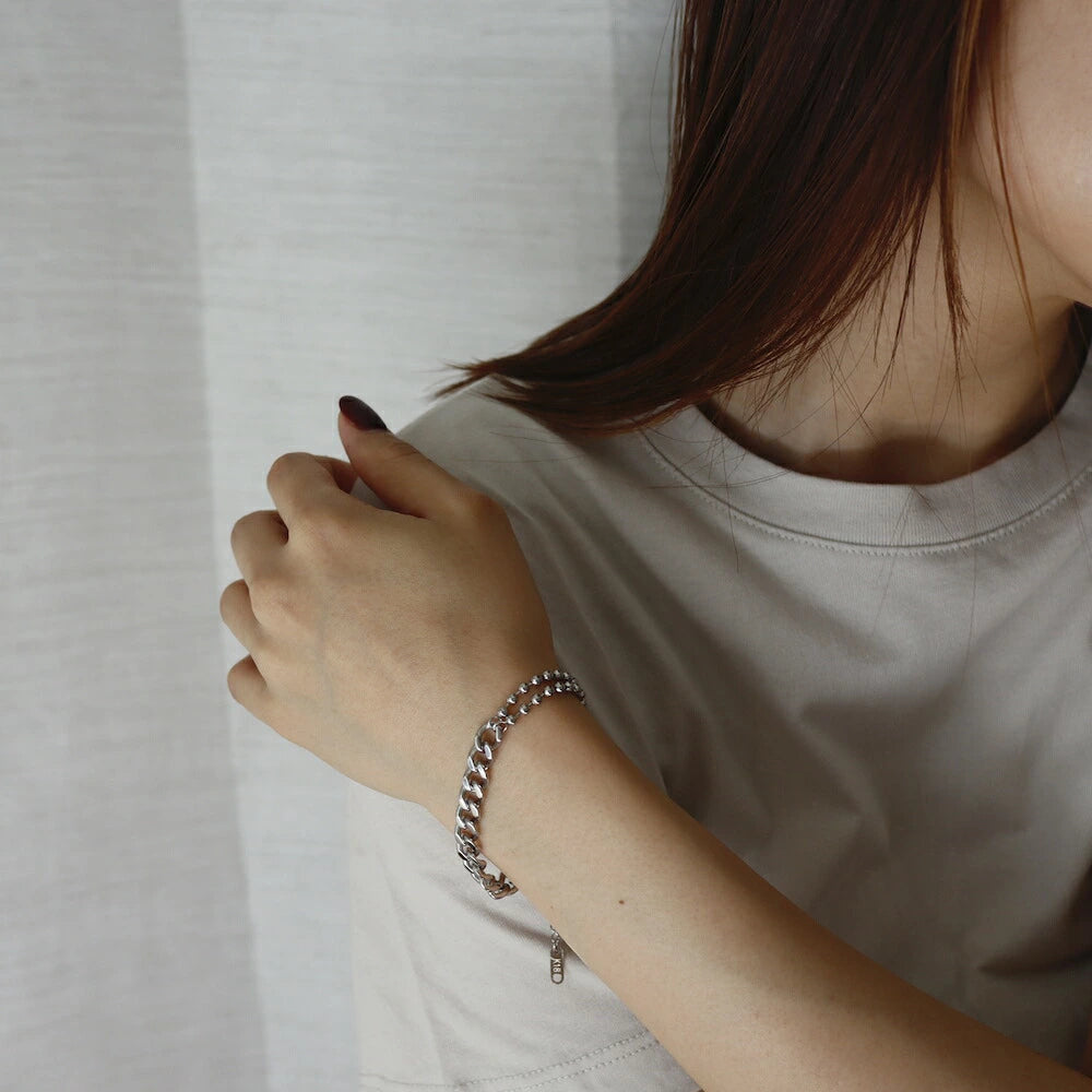 N091 stainless asymmetry chain bracelet