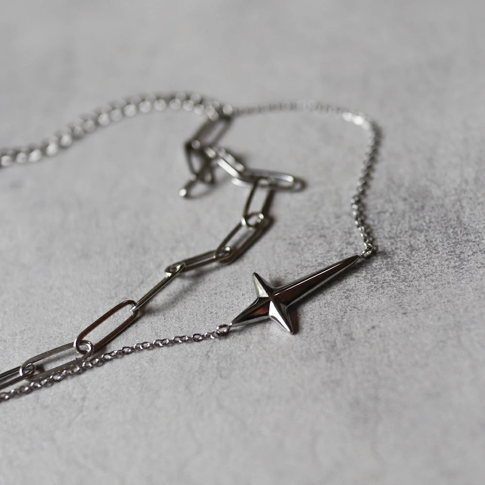 N093 stainless cross doublechain bracelet