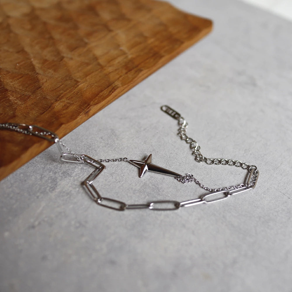 N093 stainless cross doublechain bracelet