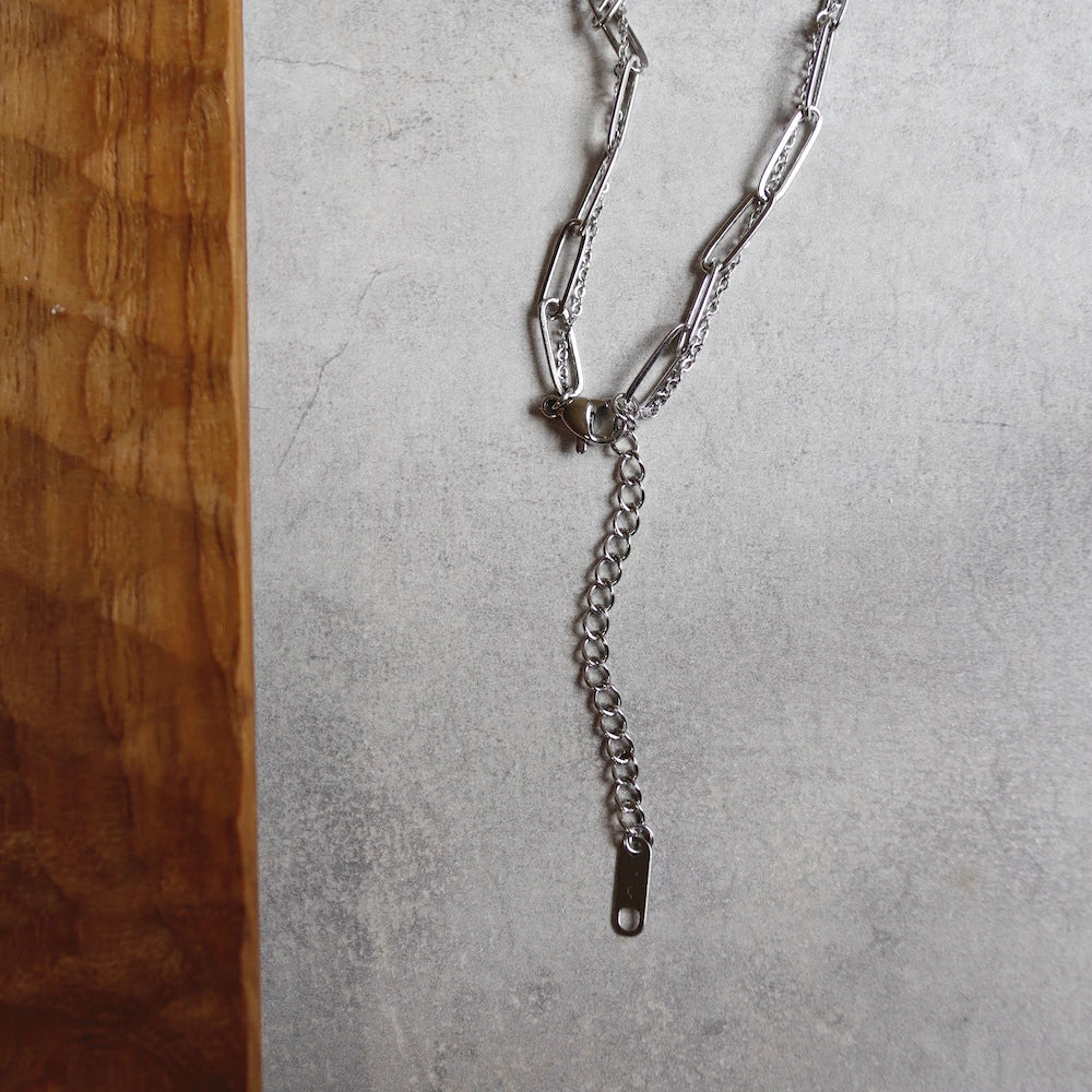 N093 stainless cross doublechain bracelet