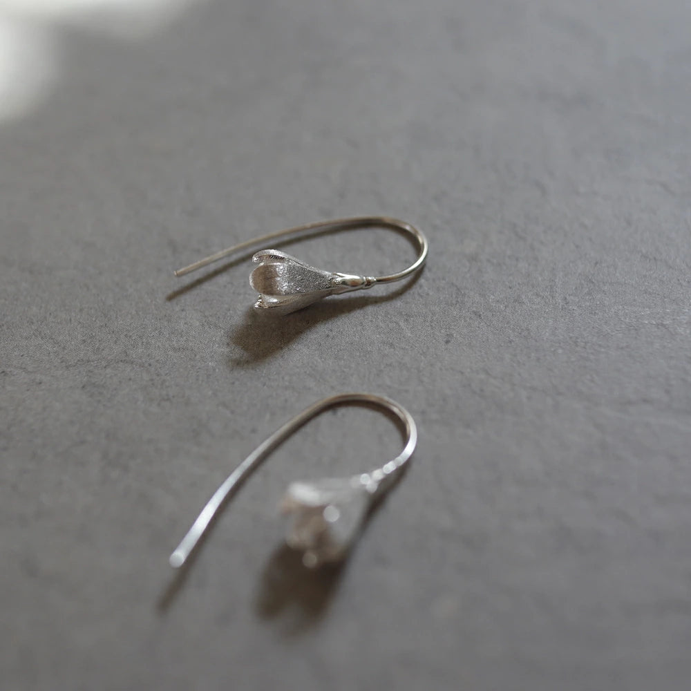 P247 silver925 matte flower hook pierce