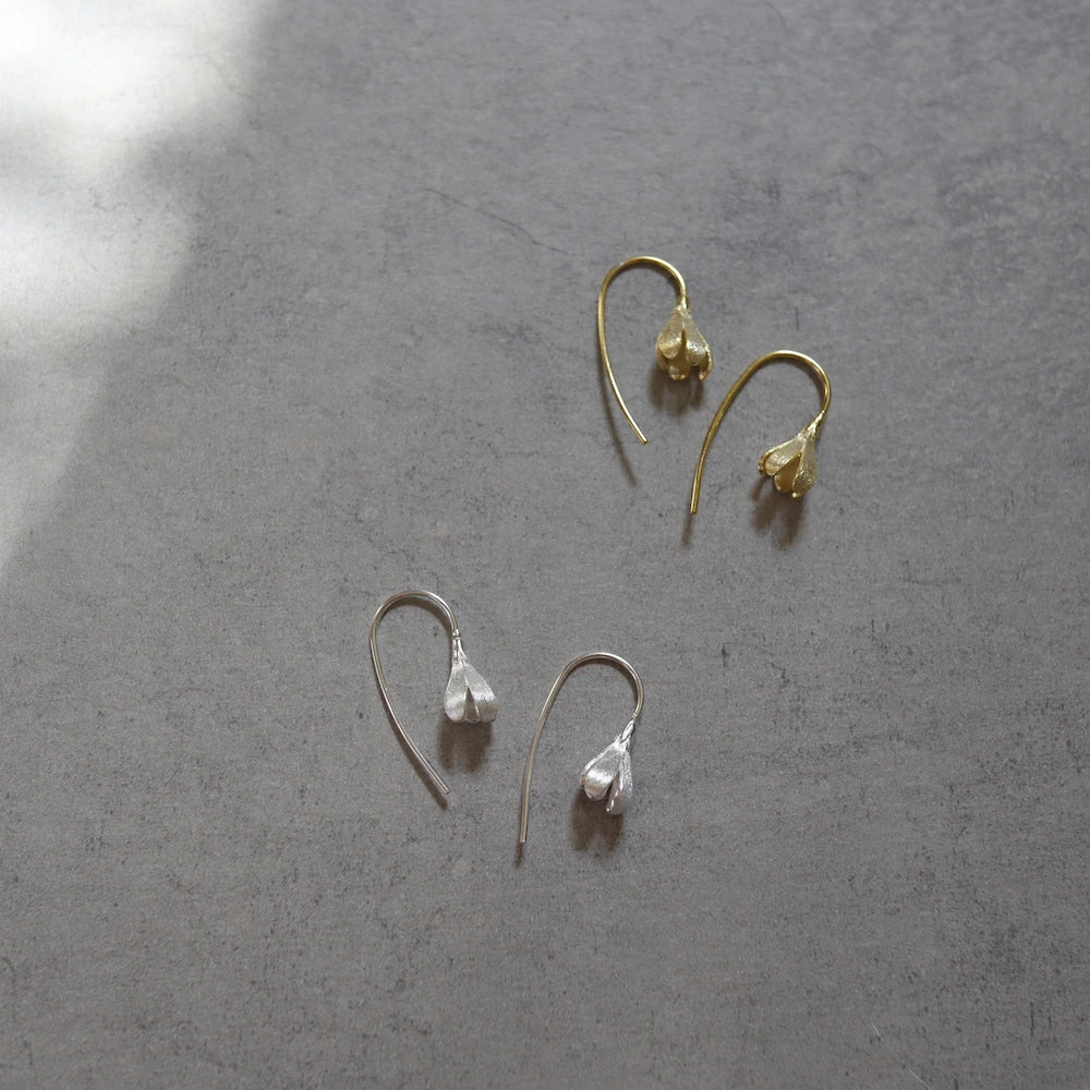 P247 silver925 matte flower hook pierce