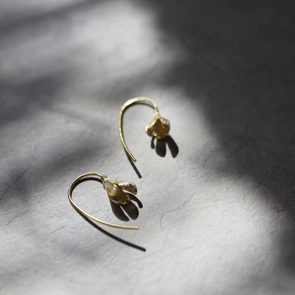 P247 silver925 matte flower hook pierce