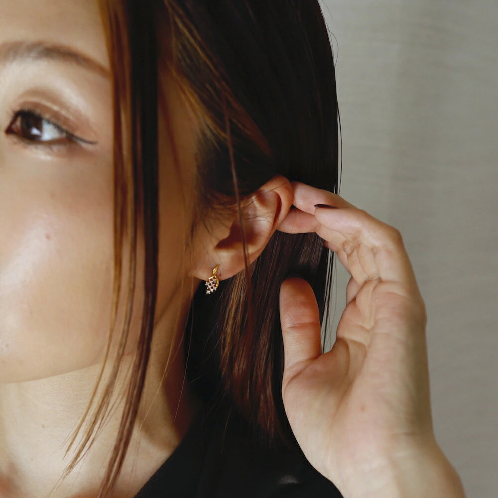 P008 silver925 leaf bijou pierce