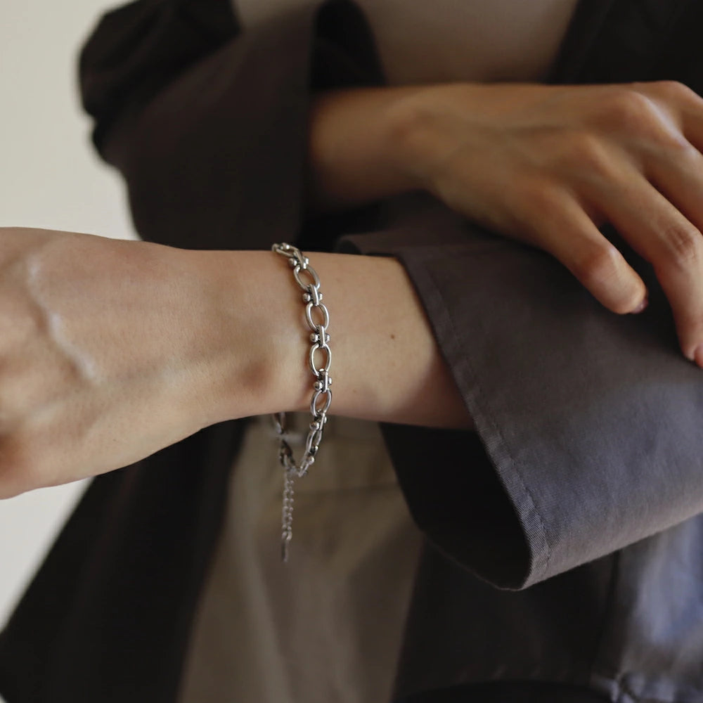 N133 stainless flat chain bracelet