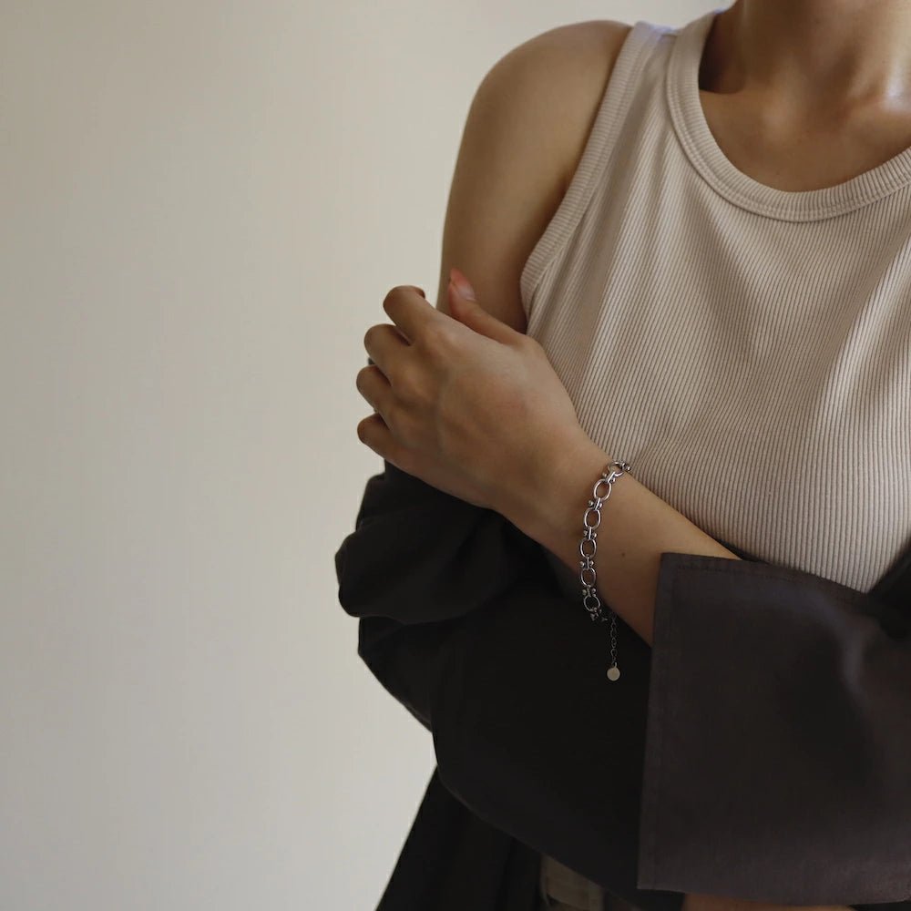 N133 stainless flat chain bracelet