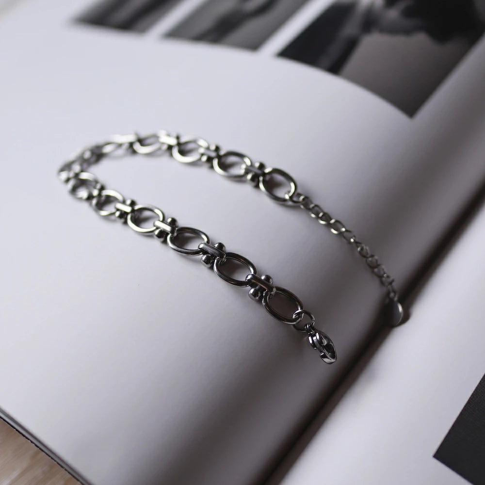 N133 stainless flat chain bracelet