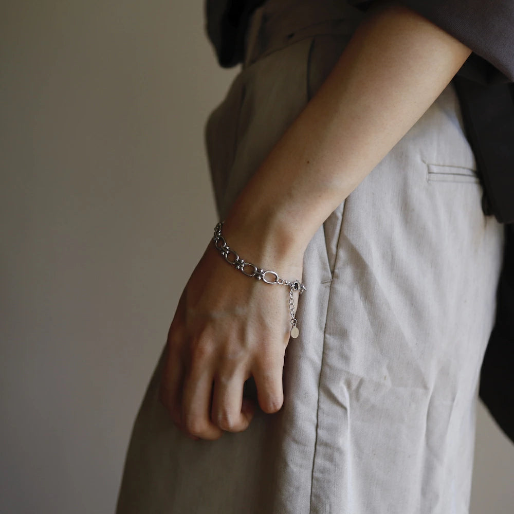 N133 stainless flat chain bracelet