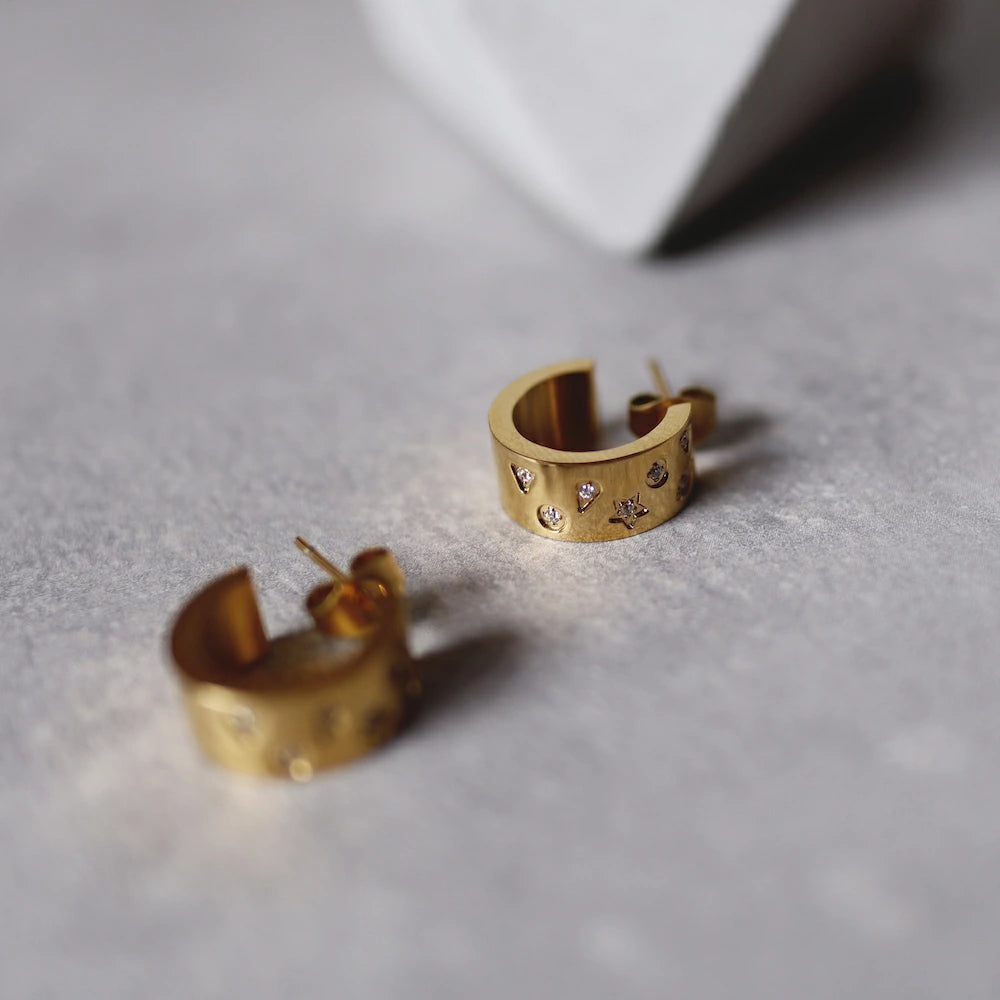 P264 stainless zirconia design half hoop pierce