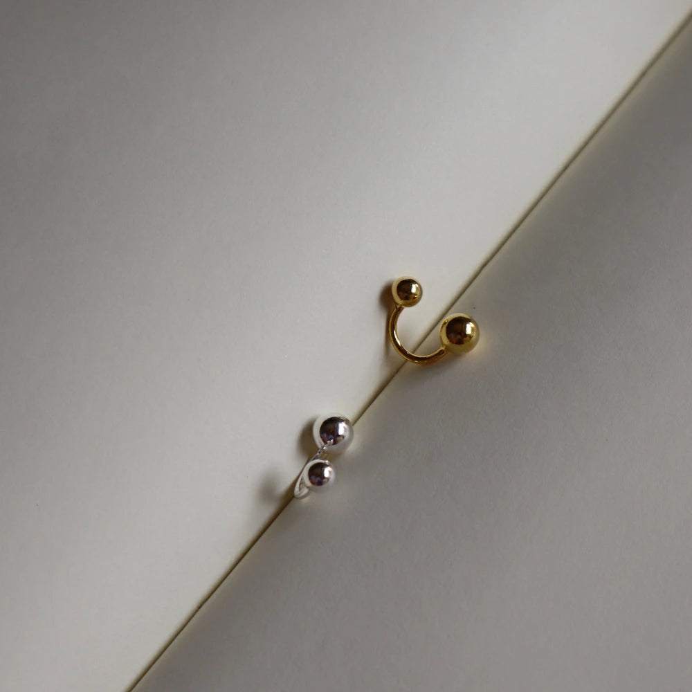 C055 silver925 ball minimum earcuff