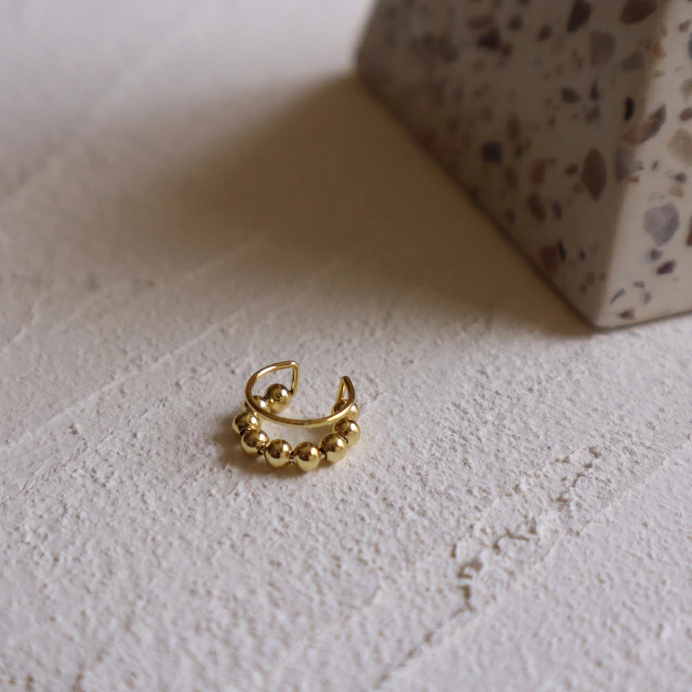 C057 silver925 connected ball earcuff