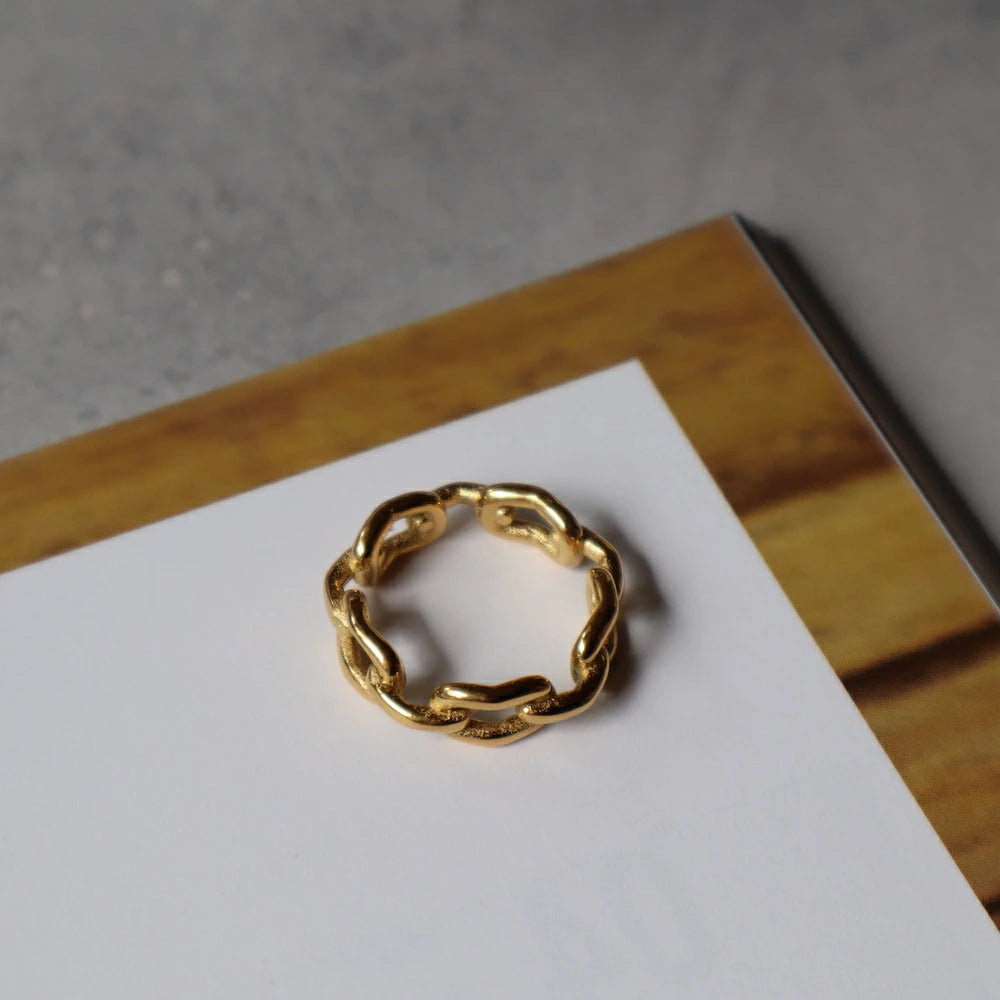 R006 stainless oval link chain ring