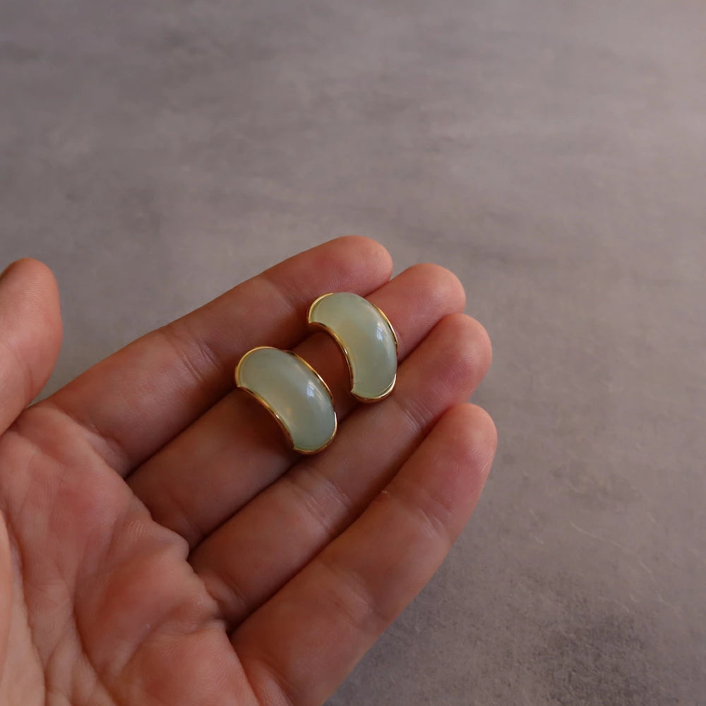 P045 gold metal acrylic half pierce