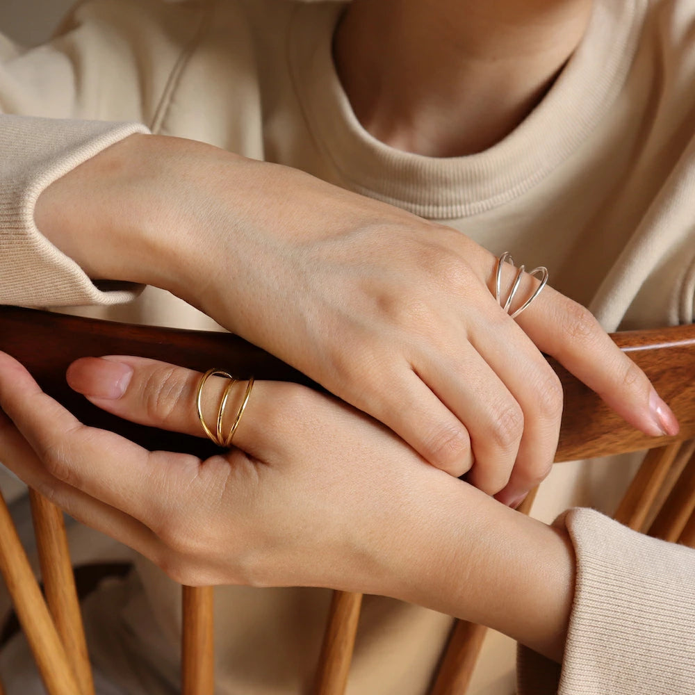 C011 silver925 triplets earcuff ring