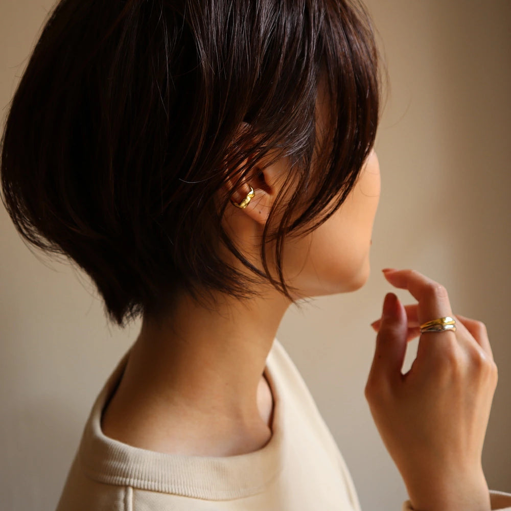 C043 silver925 fluctuation earcuff