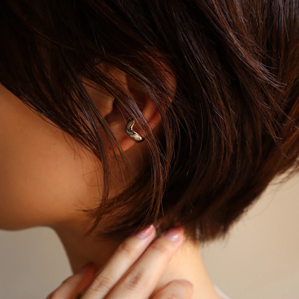 C043 silver925 fluctuation earcuff