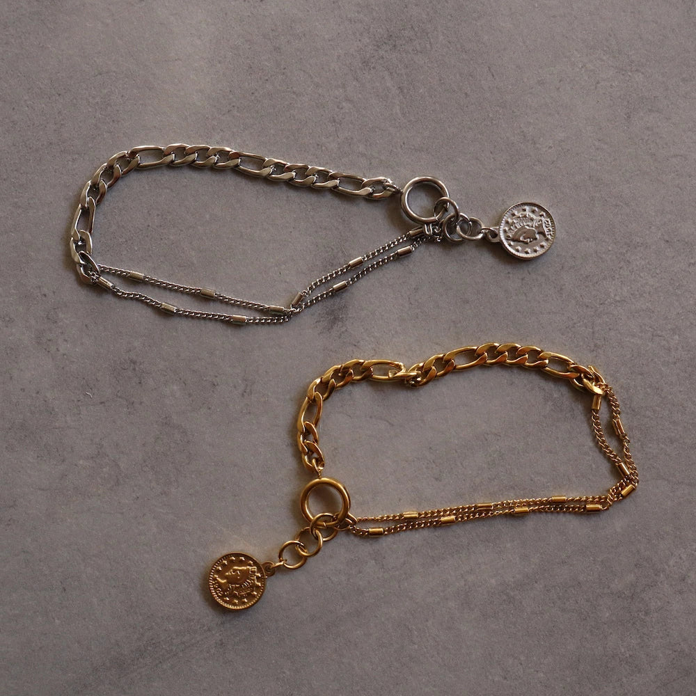 N084 stainless coin bracelet