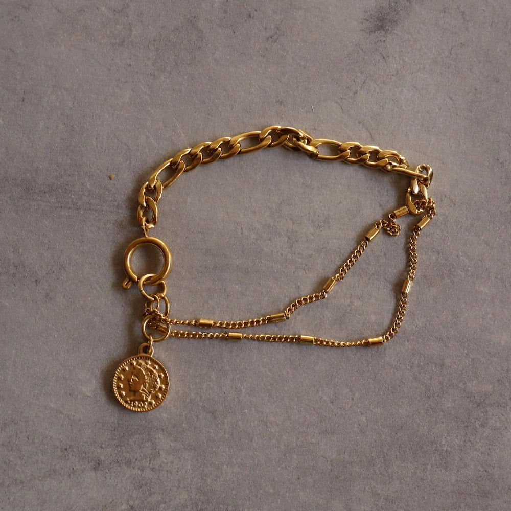 N084 stainless coin bracelet