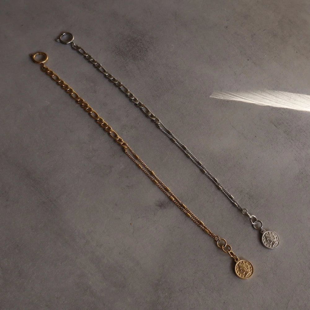 N084 stainless coin bracelet