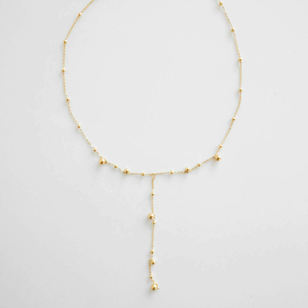 N077 stainless random ball necklace