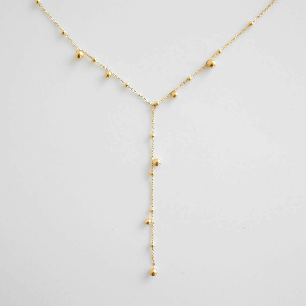 N077 stainless random ball necklace
