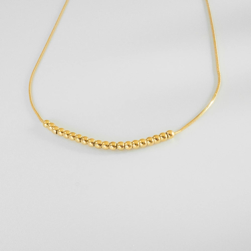 N026 stainless ball necklace