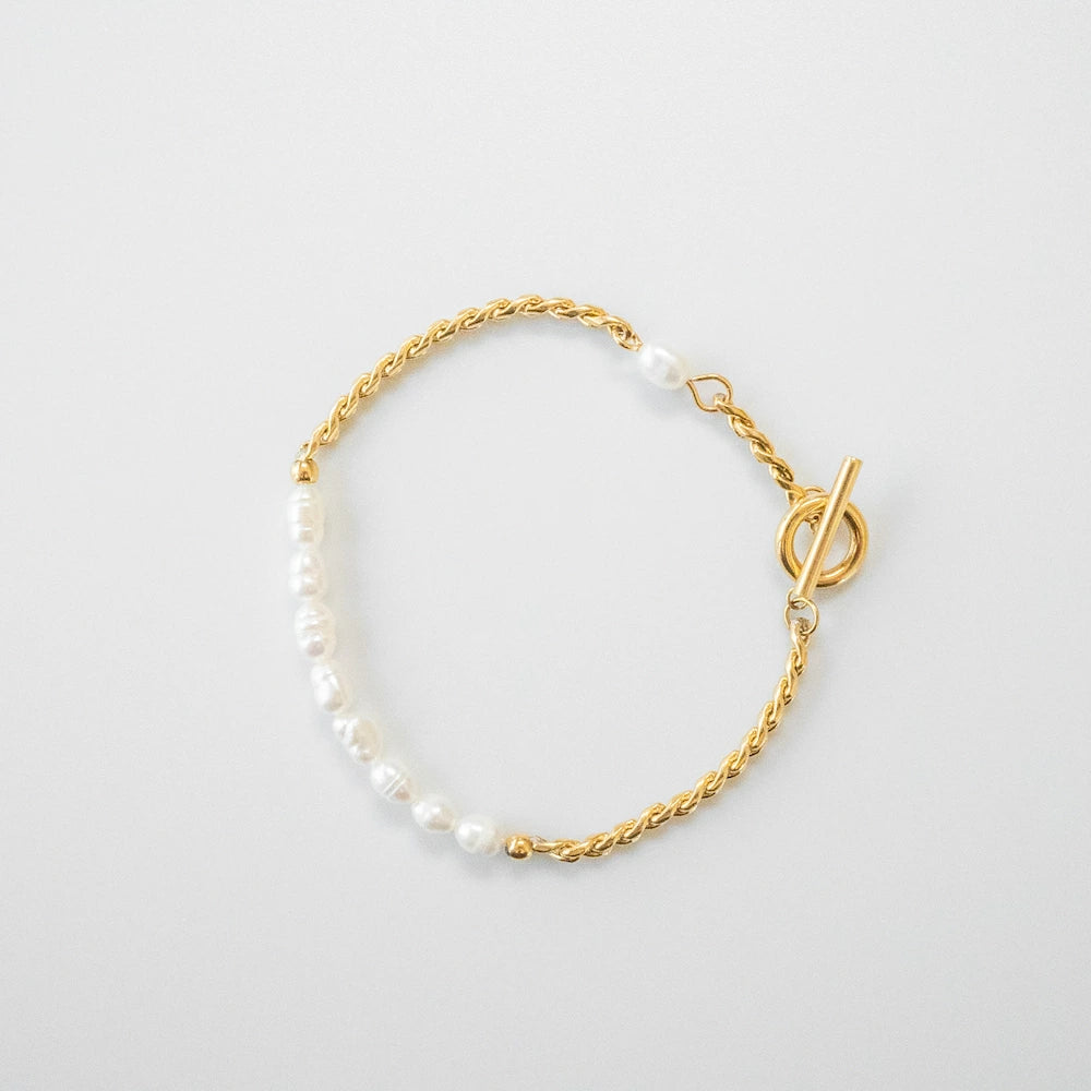 N096 stainless pearl mantel bracelet