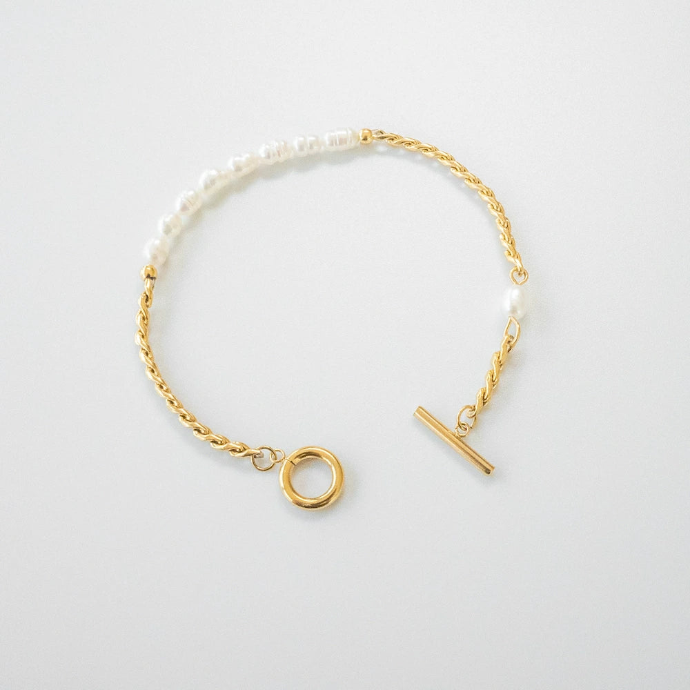N096 stainless pearl mantel bracelet