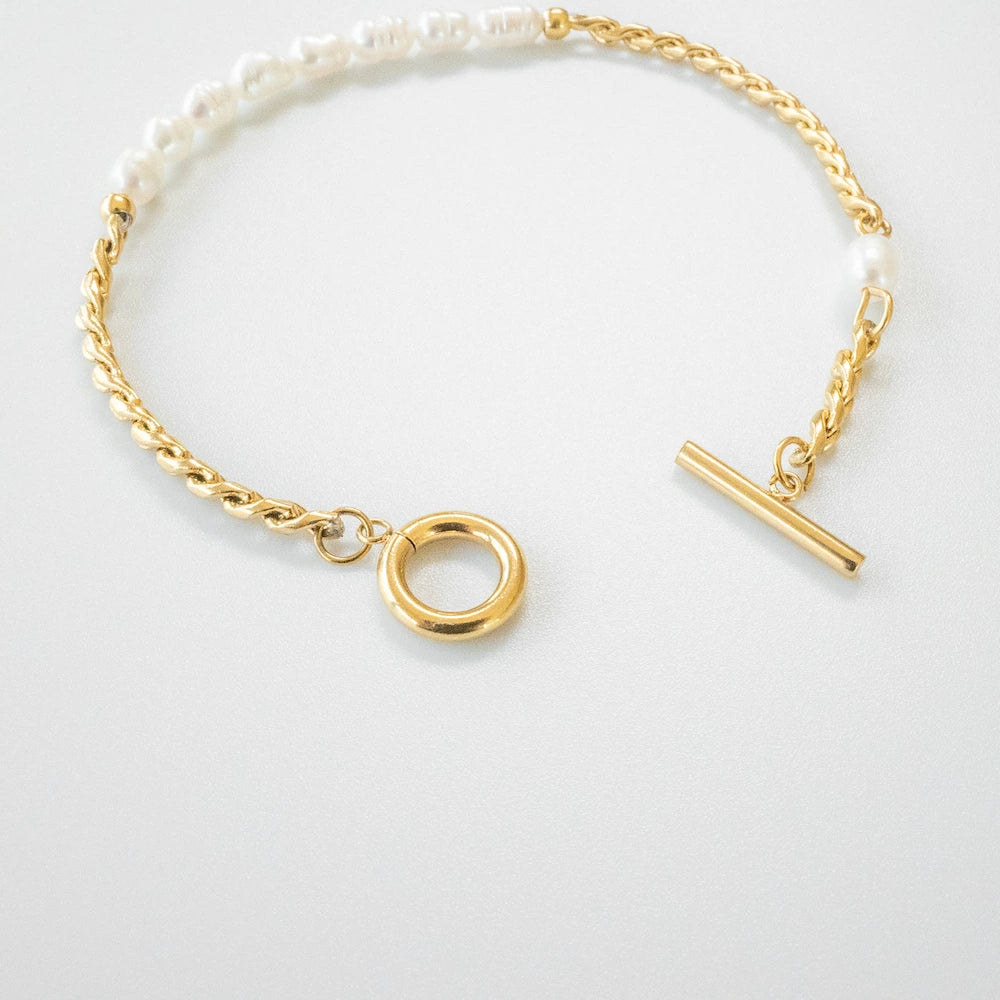 N096 stainless pearl mantel bracelet